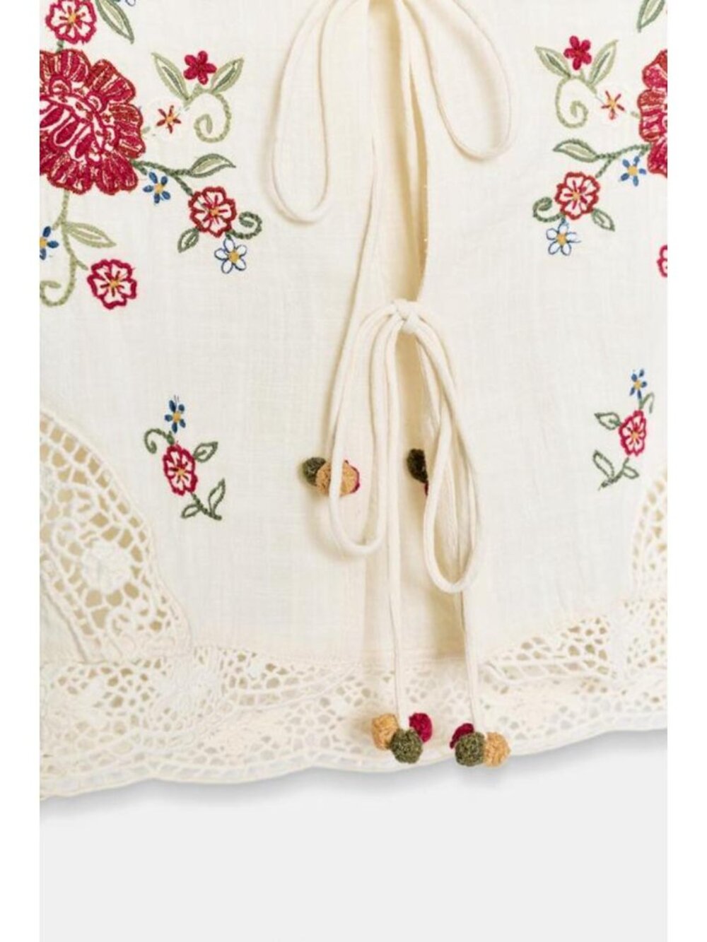 ZARA EMBROIDERED FLORAL TOP - Picture 9 of 9